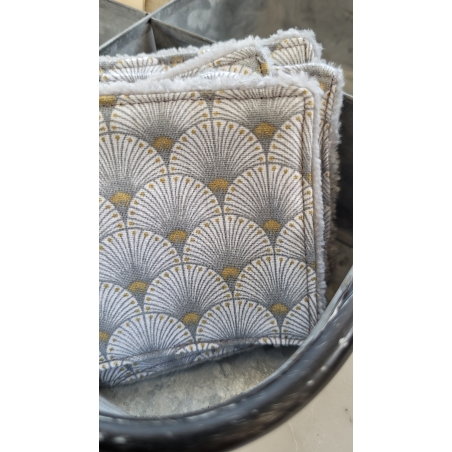 lot de 6 lingettes zéro déchet lavables omprimé gris oekotex et minky lot de 6 lingettes zéro déchet lavables omprimé gris oekotex et minky