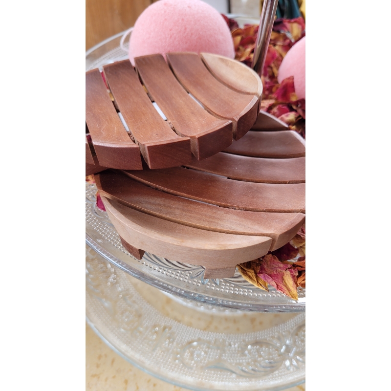 Porte savon Bois exotique rond