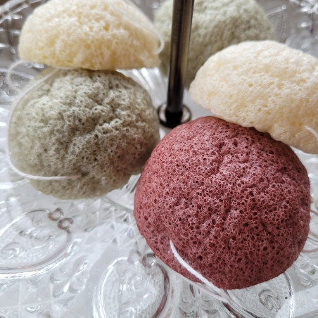 Eponge naturelle de konjac PETITE VISAGE coloris aléatoires VRAC