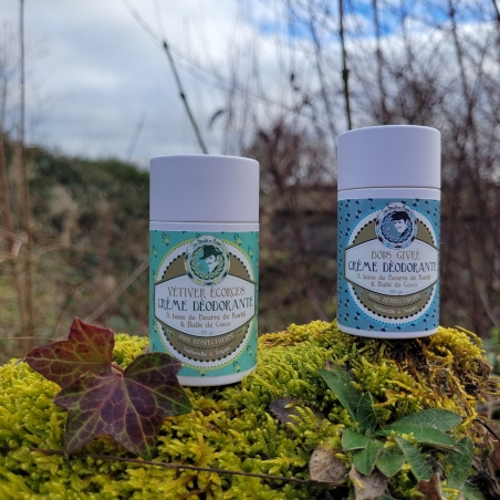 déodorants solides en stick vétiver écorces et bois givré