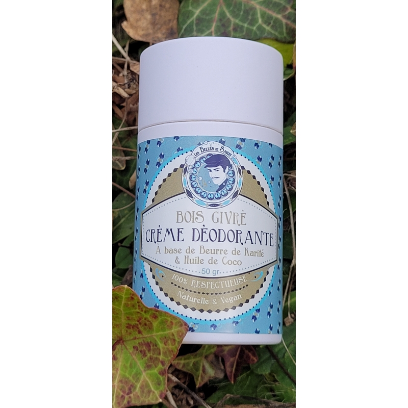 Crème déodorante naturelle et vegane en stick parfum Bois Givré