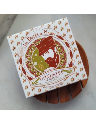 Savon shampooing végan au lait d’avoine à l’argile verte et aux huile essentielles de sapin et pin .