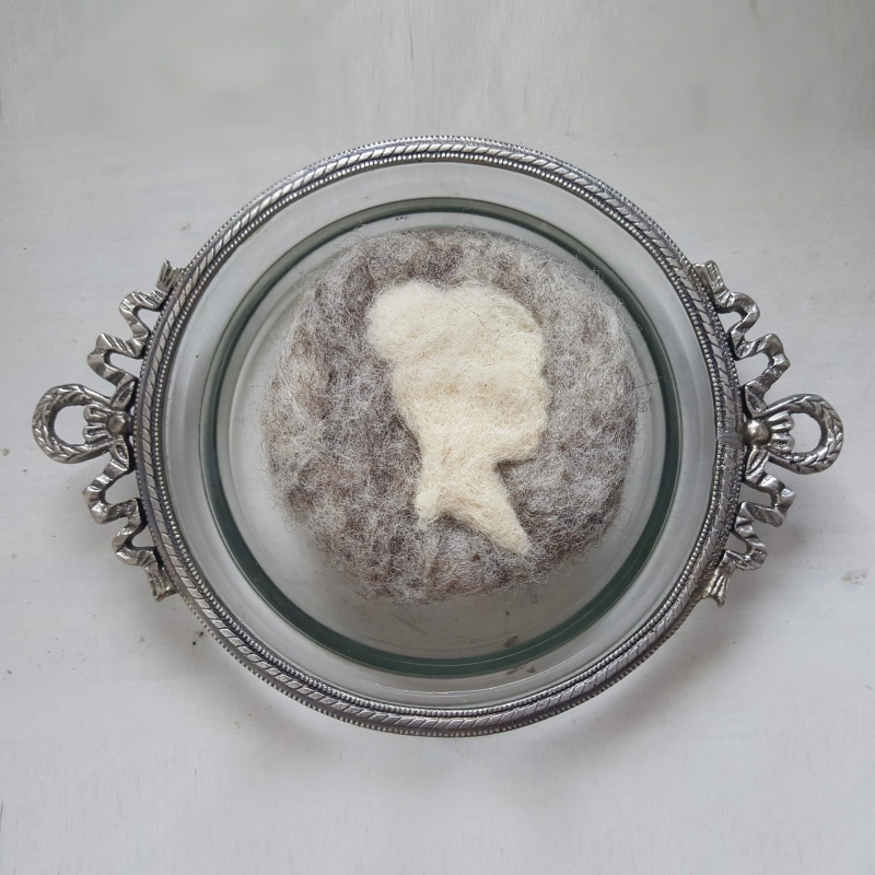 Savon naturel feutré camée gris chiné -zéro dechet