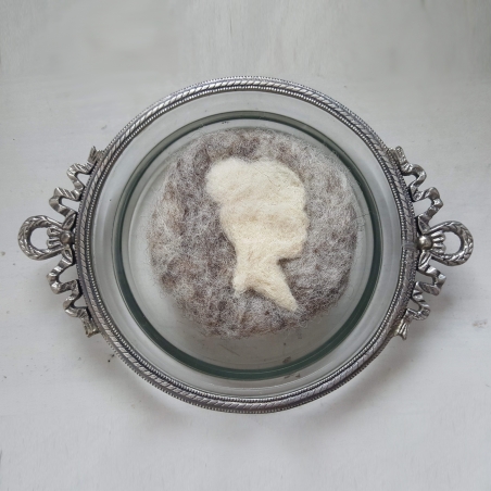 Savon naturel feutré camée gris chiné -zéro dechet