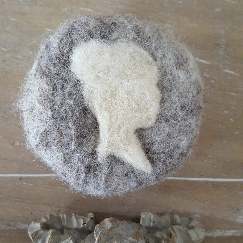 Savon naturel feutré camée gris chiné - zéro dechet