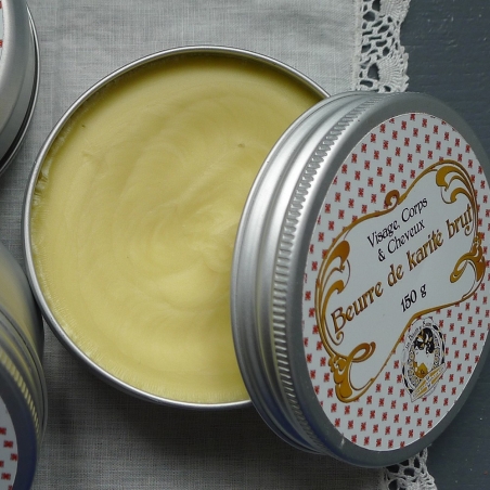 Beurre de Karité brut, non blanchi, non raffiné, issu de l'agriculture biologique - Pot de 150 g