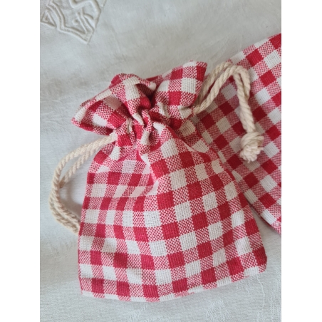sachet tissu vichy rouge petit format sachet tissu vichy rouge petit format