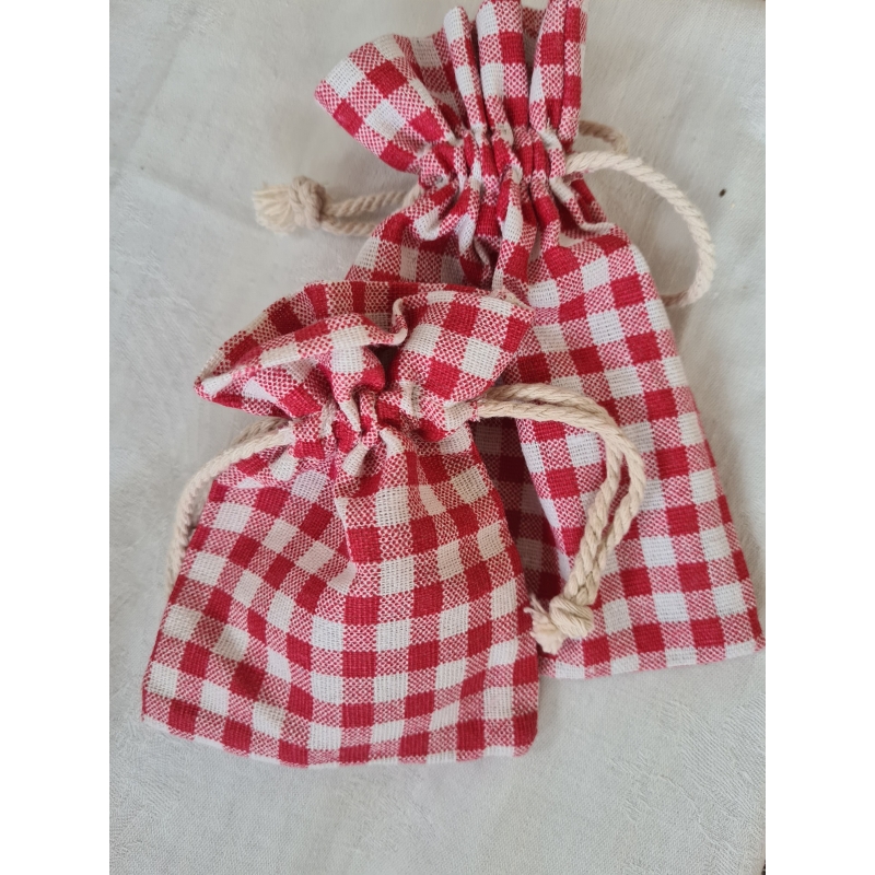 Sachet anti gaspi en tissu vichy réutilisable...