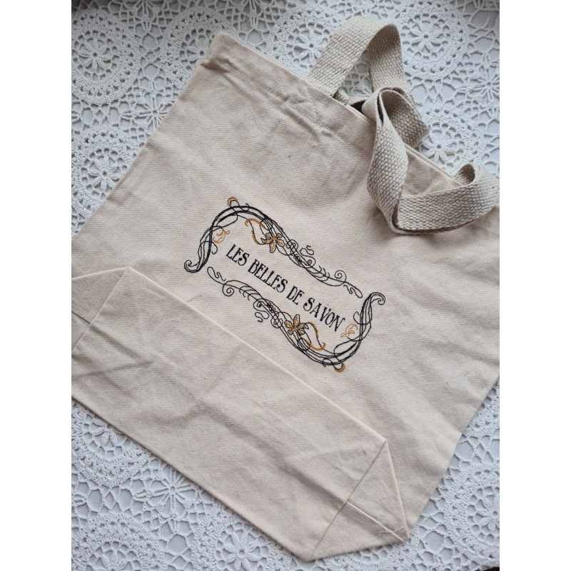 Sac cabas réutilisable en coton brodé bio - Les...