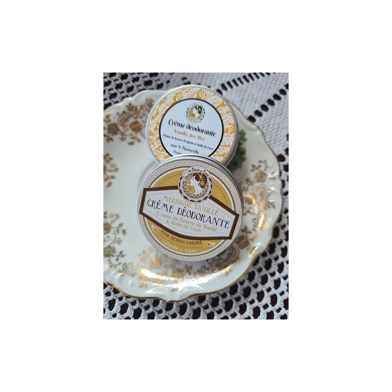 Crème déodorante meringue vanille naturelle et végane