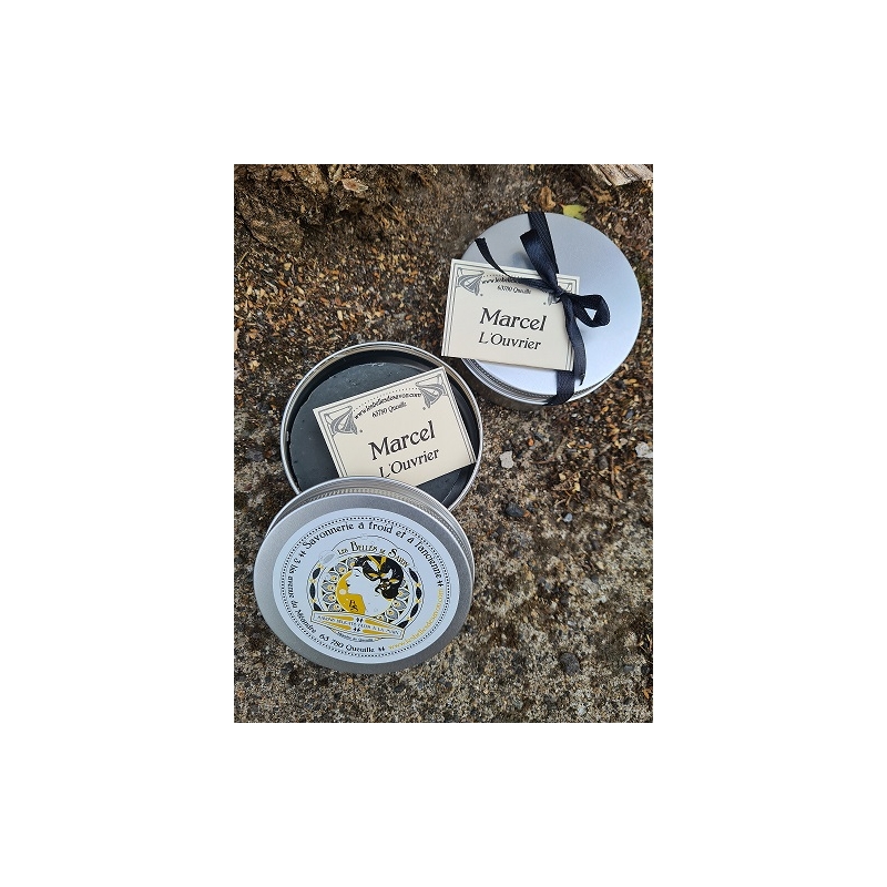 Savon naturel de rasage crème de ricin et charbon Savon naturel de rasage crème de ricin et charbon